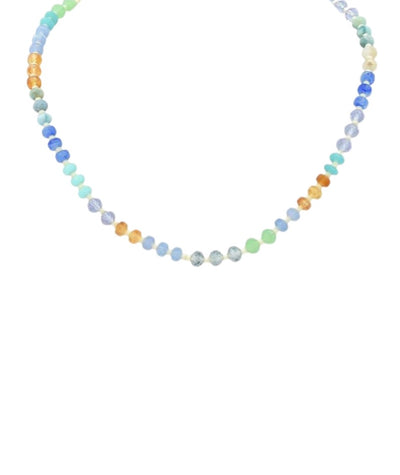 Sparkle Rondelle Bead Necklace- Blue