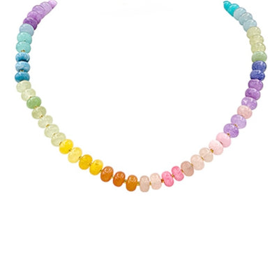 Rondelle Stone Necklace- 5 Colors