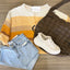 Cropped Patch Sweater- Peach