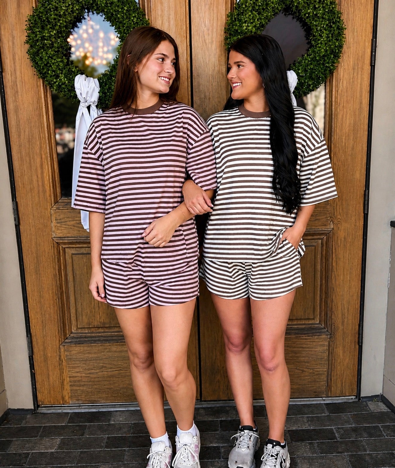 Lena Stripe Set- Brown