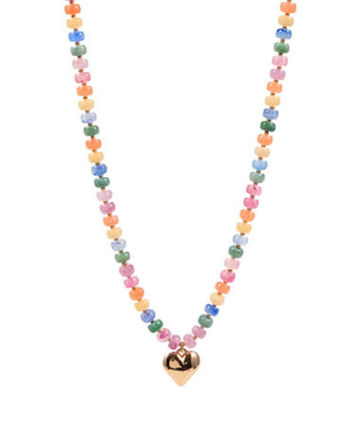 Multi Color Heart Bead Necklace