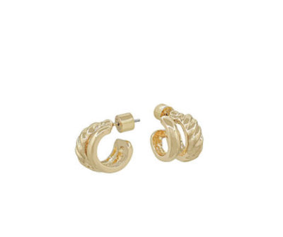 2 Layer Hoops- Gold