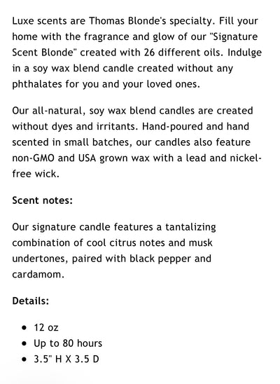 Blonde Candle- Signature Scent