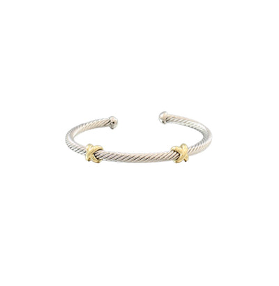 Double X Cable Cuff Bracelet