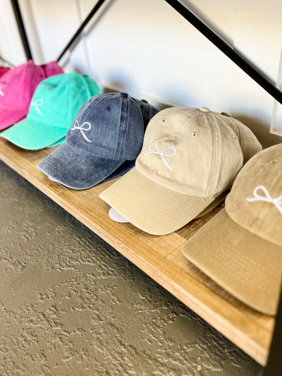 Embroidered Bow Hats