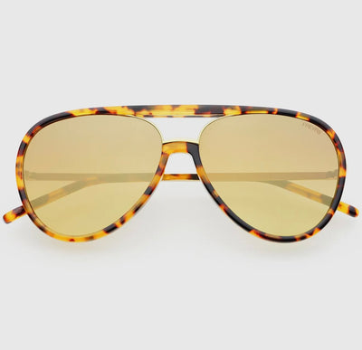 Shay Aviator Sunglasses- Tortoise/Gold Mirror