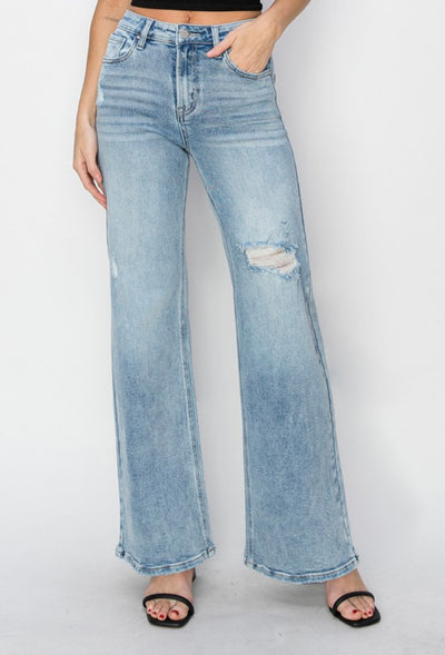 Risen Wide Leg Denim