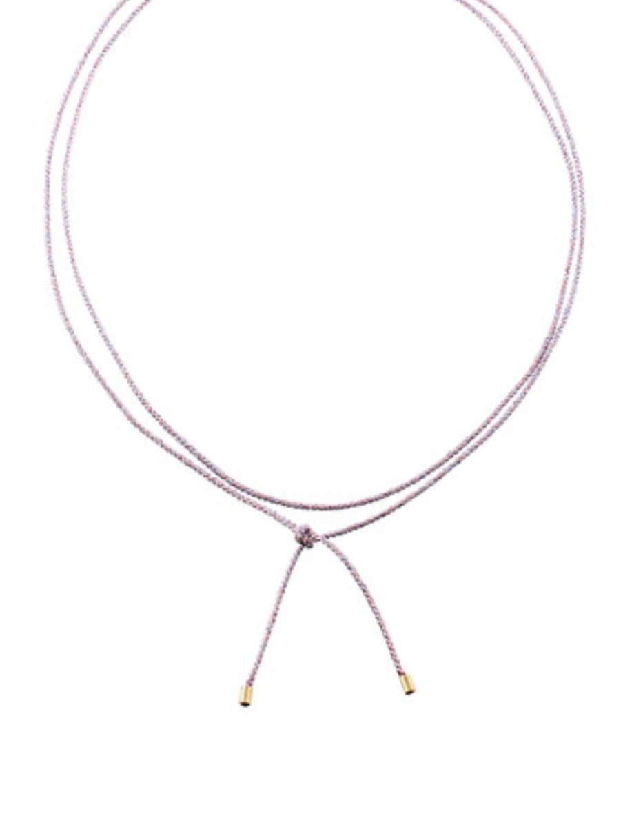 End Bar Lariat Cord Necklace- Lavender