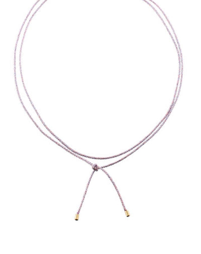 End Bar Lariat Cord Necklace- Lavender
