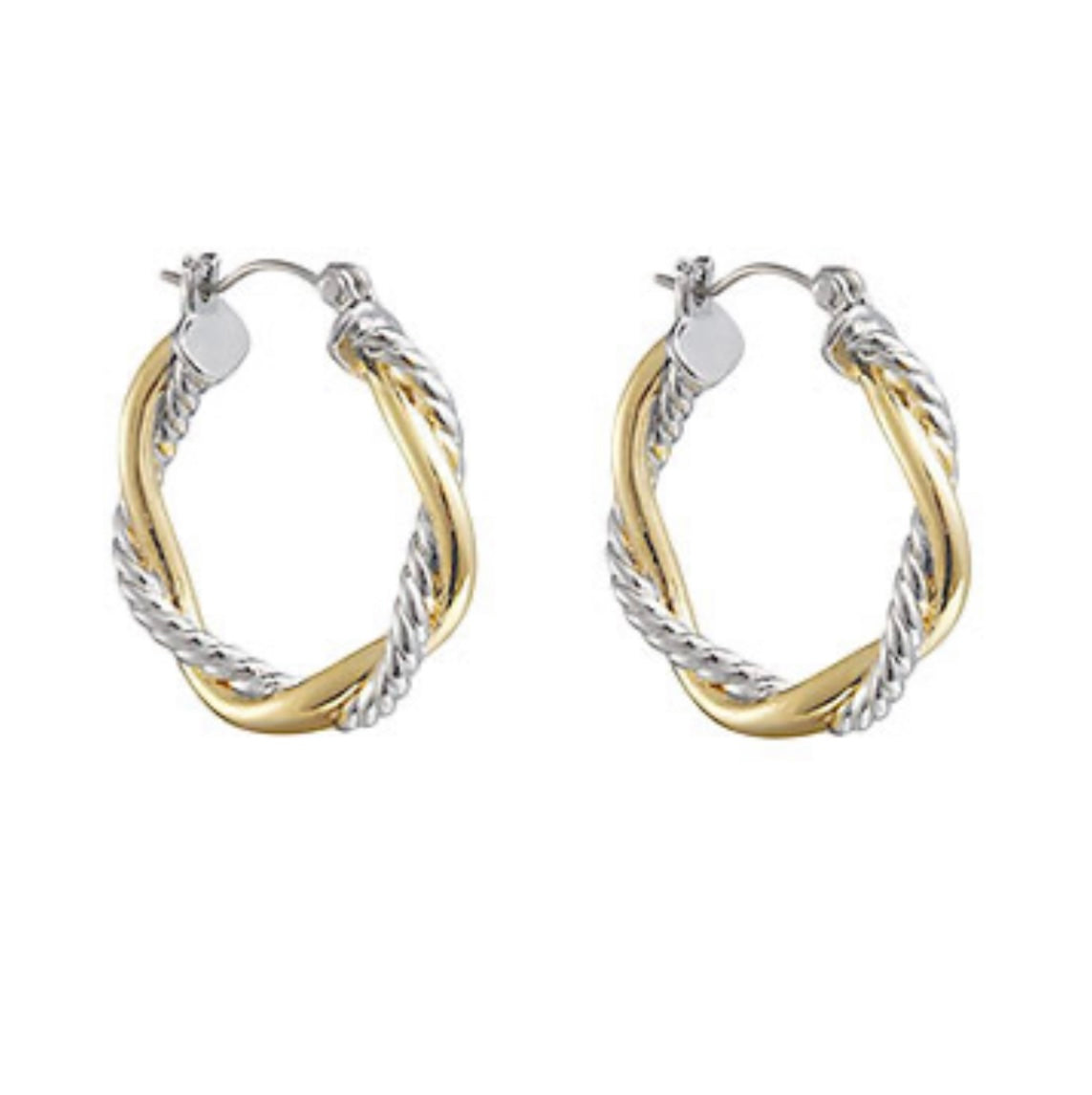Twisted Two-Tone Hoops
