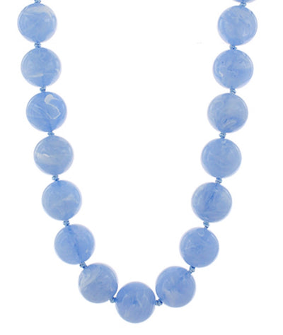 Marbled Bauble Necklace- Blue