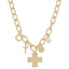 Gold Charm Chunky Cross Necklace