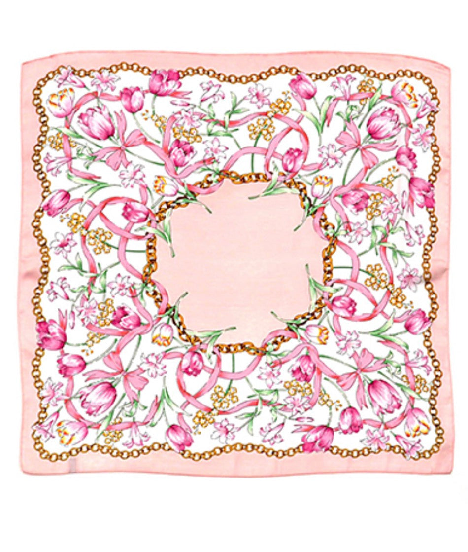 Floral & Chain Silky Bandana