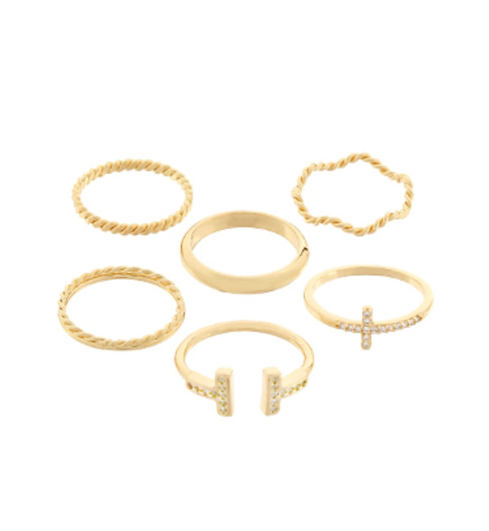T + Cross Mix Ring Set