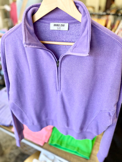 Half Zip Sweatshirt- Lavender