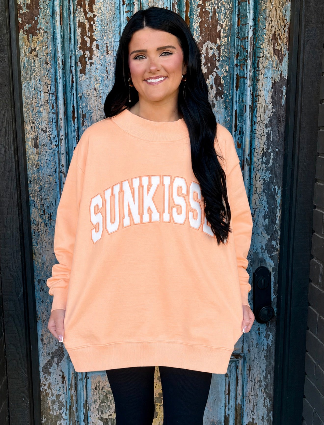 Sunkissed Mock Neck- Papaya