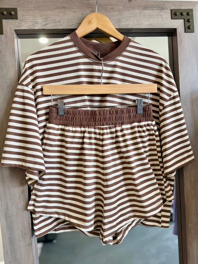 Lena Stripe Set- Brown
