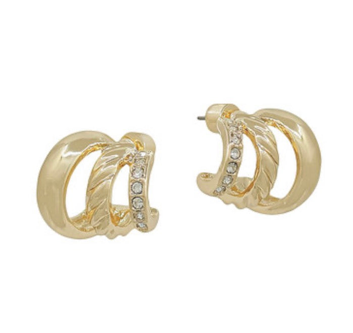 3 Layer Hoops- Gold