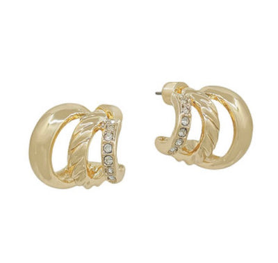 3 Layer Hoops- Gold