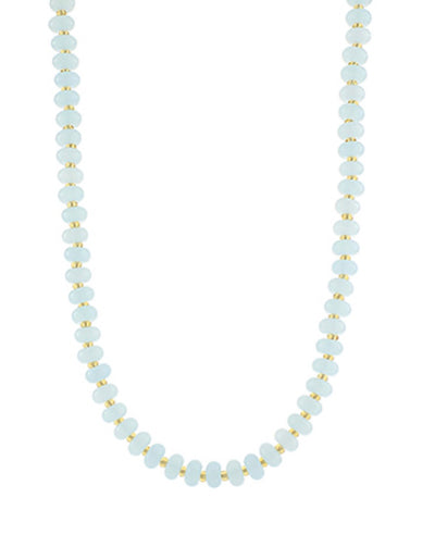 Rondelle & Bead Necklace- Light Blue