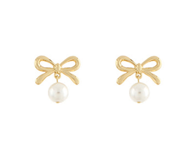 Bow + Pearl Earrings
