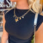 Gold Charm Chunky Cross Necklace