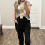 Sage + Squares Top
