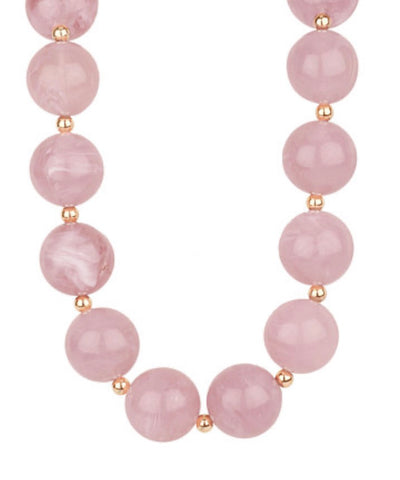 Bauble Necklace- Pink & Gold