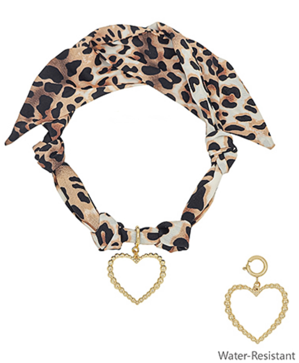 Leopard Scarf Necklace- Heart