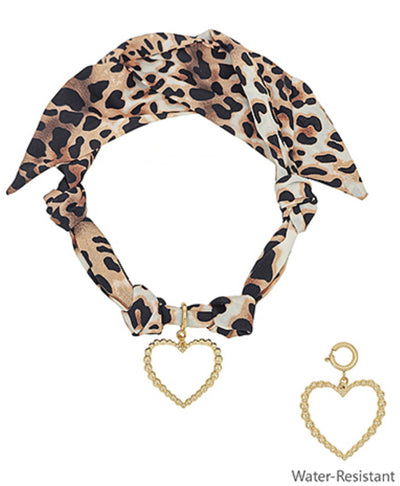 Leopard Scarf Necklace- Heart