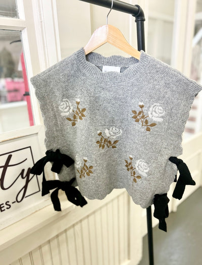 Bound in Bloom Top- Grey