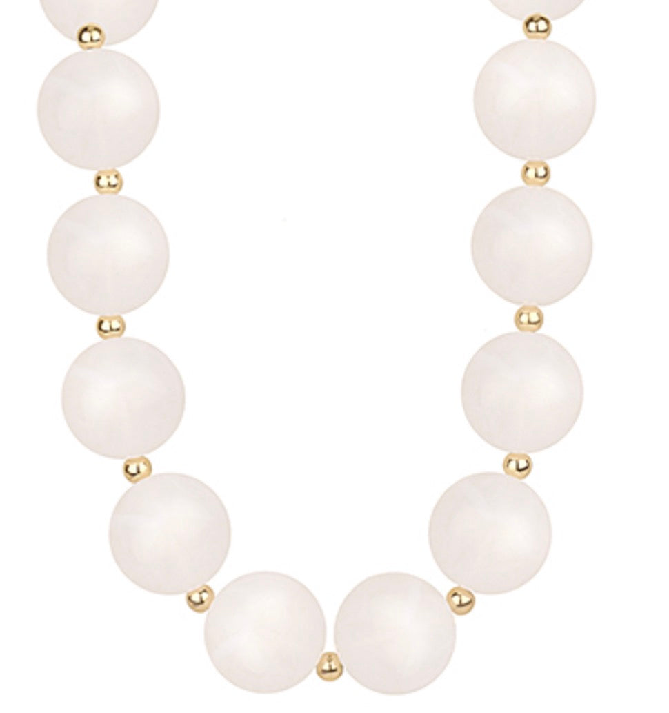 Acrylic Bead Necklace- White