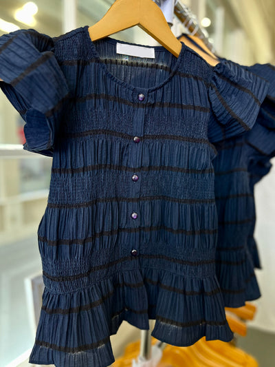 Textured Button Up Top