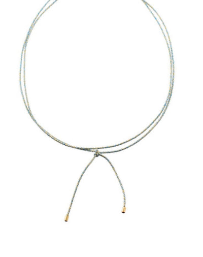End Bar Lariat Cord Necklace- Turquoise