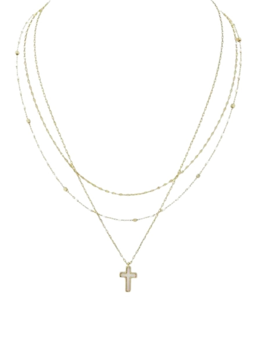 3 Layer Cross Necklace
