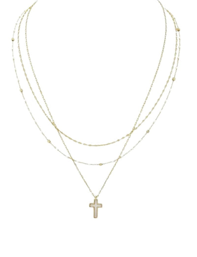 3 Layer Cross Necklace