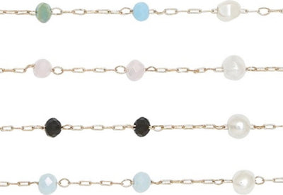 Color Bead + Pearl Necklace