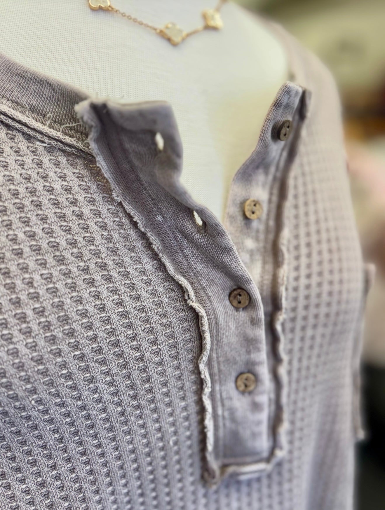 Mineral Washed Henley Top