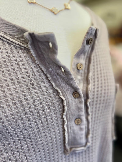 Mineral Washed Henley Top