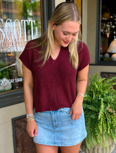 Knit Top- Maroon