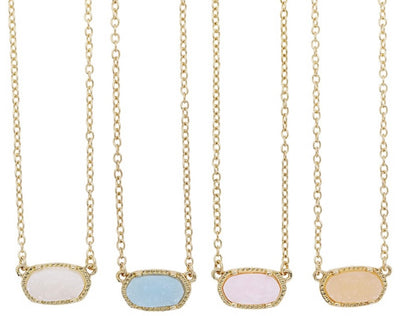 Inspired Oval Druze Necklace