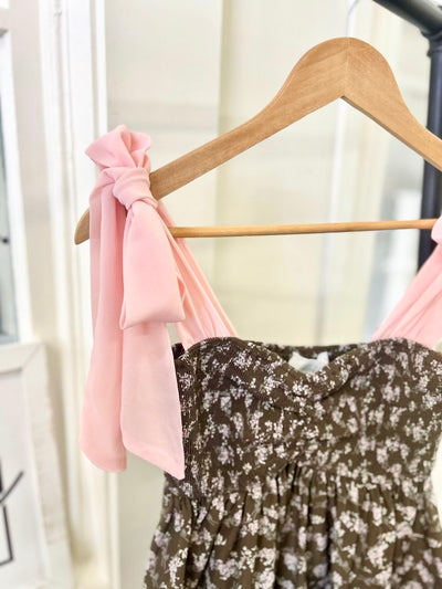 Floral Shoulder Tie Tank