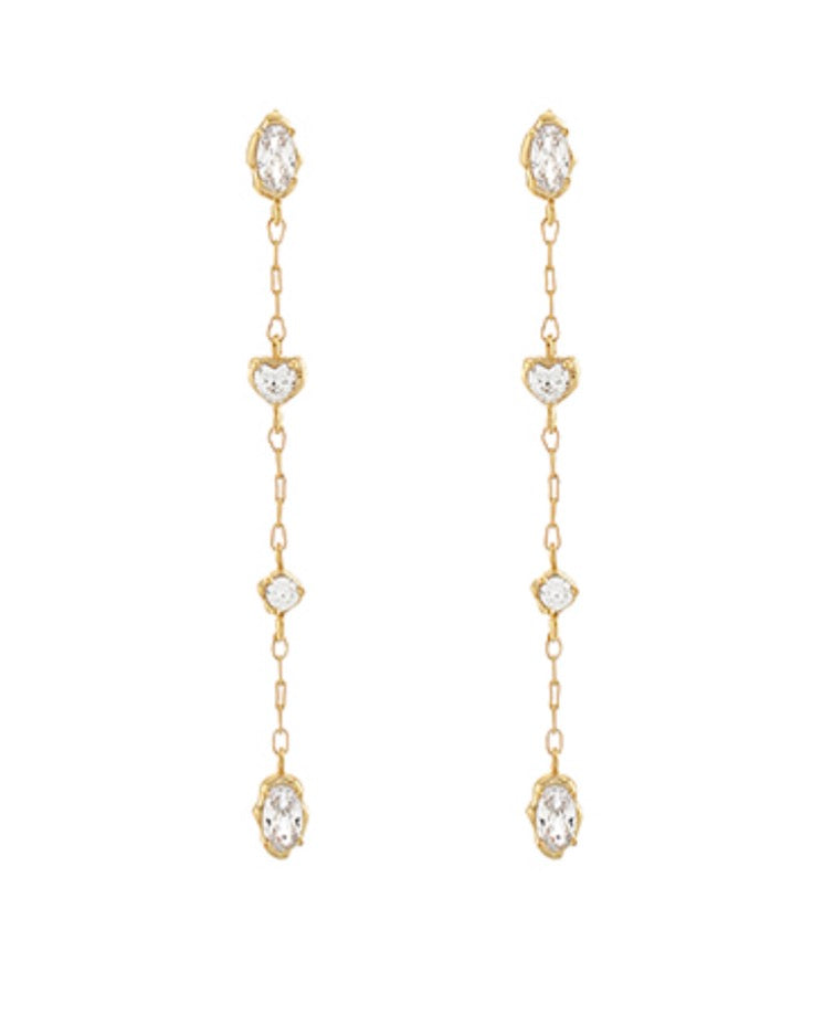 Multi shape CZ Drop Earrings