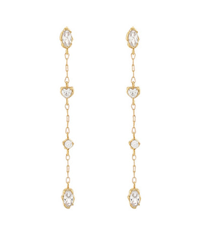 Multi shape CZ Drop Earrings