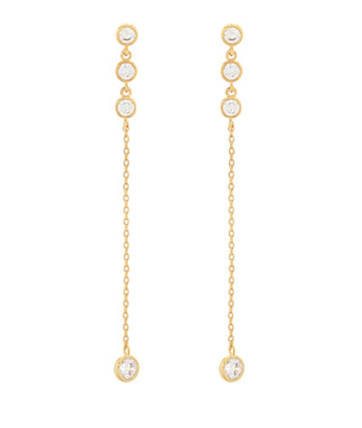 Circle Stone Drop Earrings