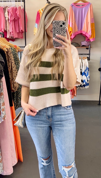 Mandi Sweater Top- Olive