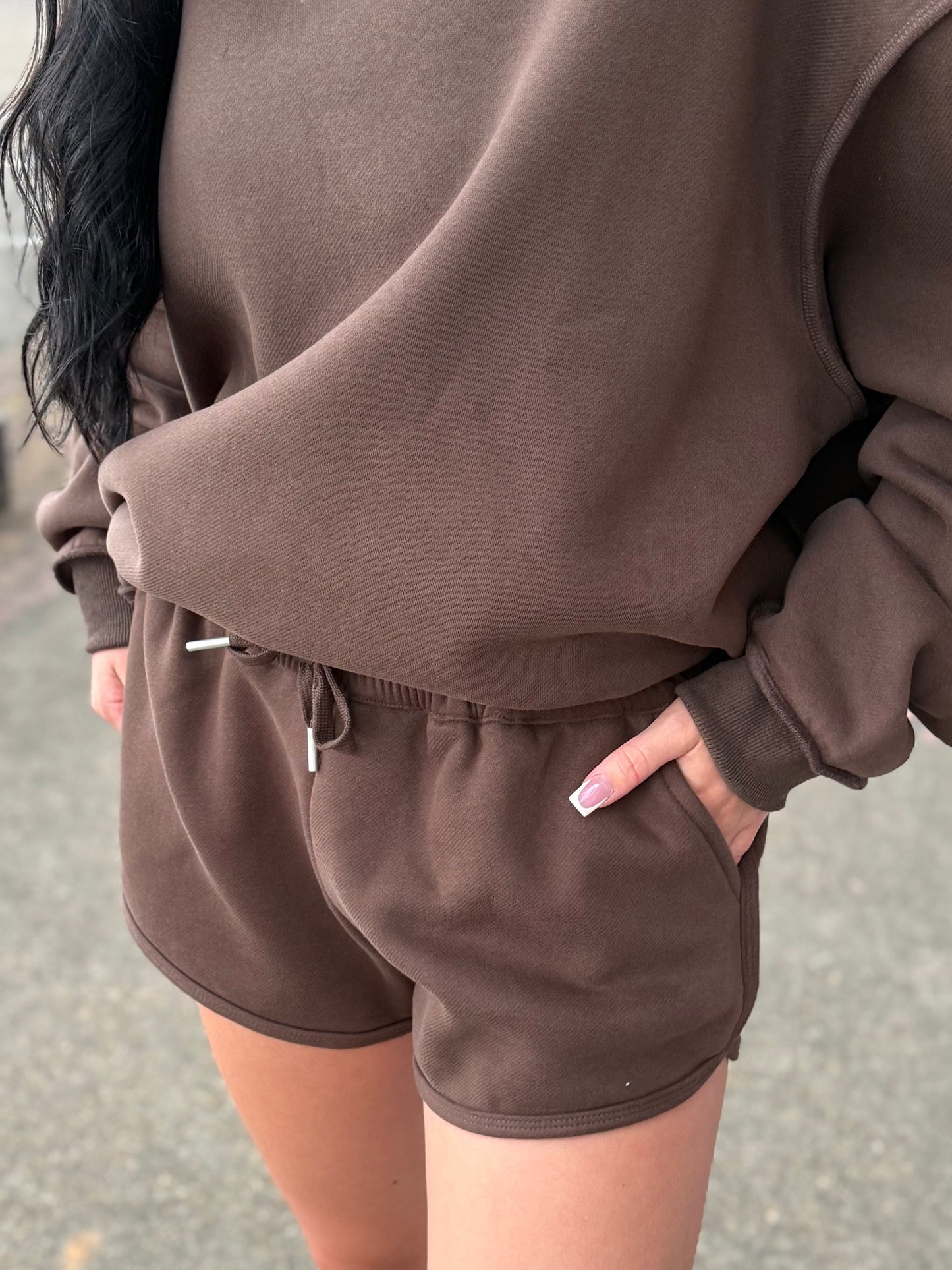 Drawstring Shorts- Brown