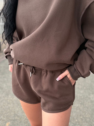 Drawstring Shorts- Brown