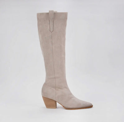 Suede Knee High Boots- Nude