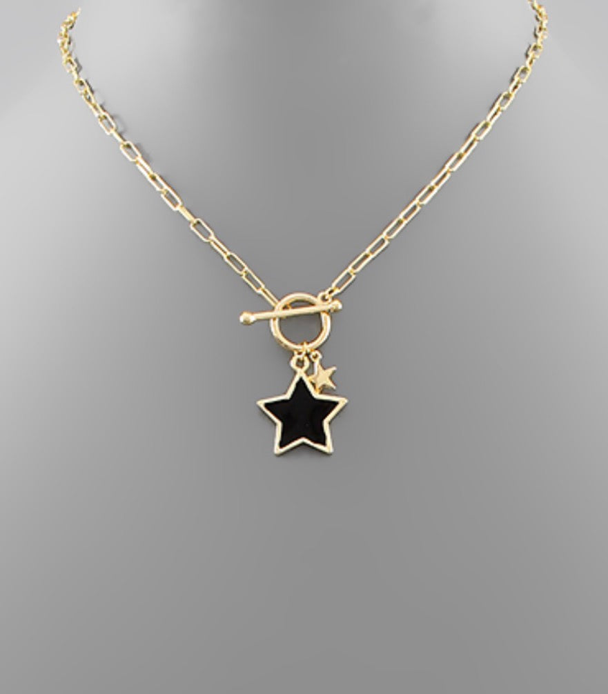 Black Star Toggle Necklace